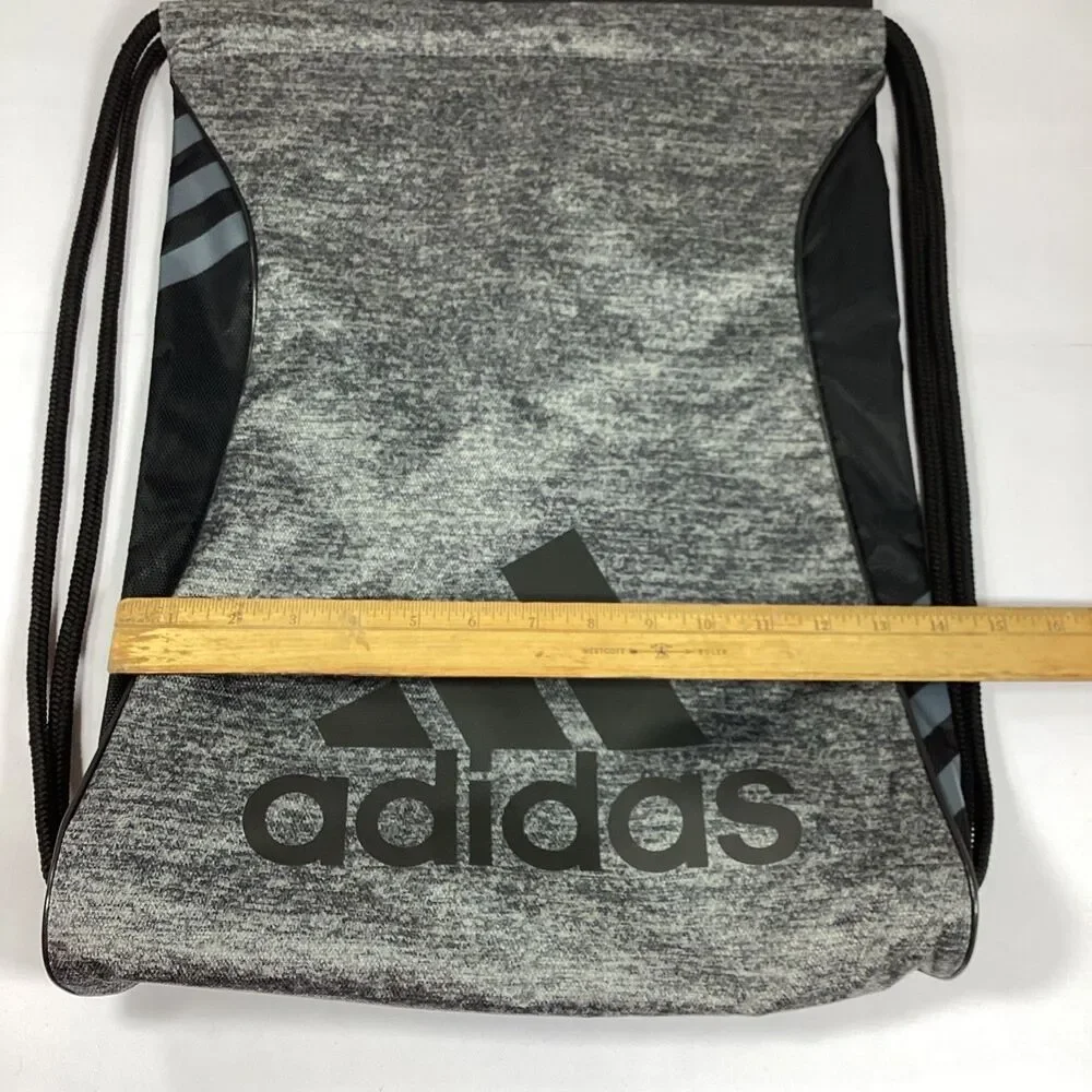 Adidas Drawstring Backpack Cinch Sack Bag Athletic Sports School Black New